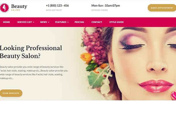 Beauty Parlour Website